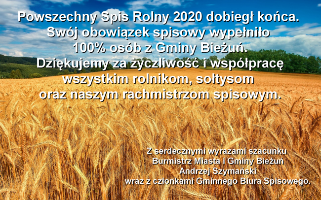 Podziękowania burmistrza 2020 PSR