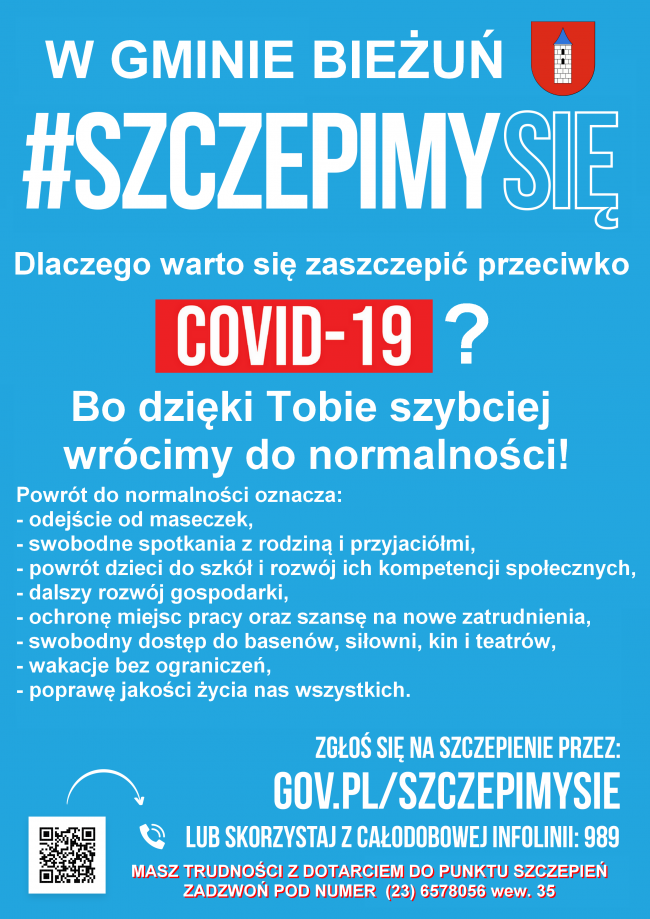 Plakat_SzczepimySię GMINA BIEŻUŃ