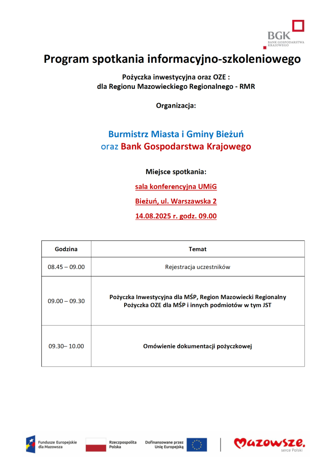 Program spotkania