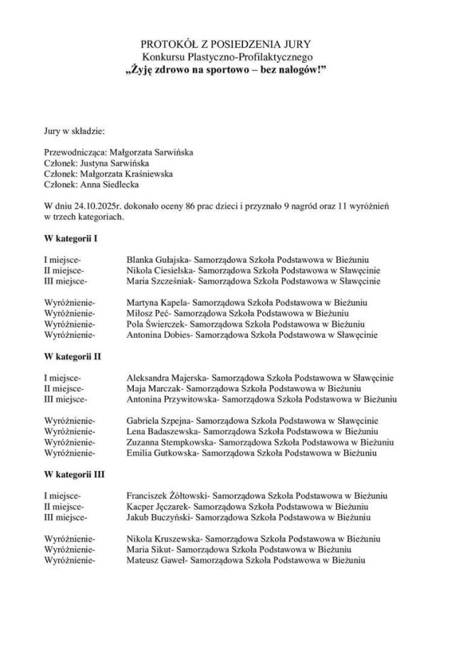 1.Konkurs plastczny-nagrodzeni