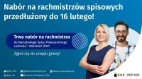 Nabór na rachmistrzów spisowych przedłużony do 16 lutego br.